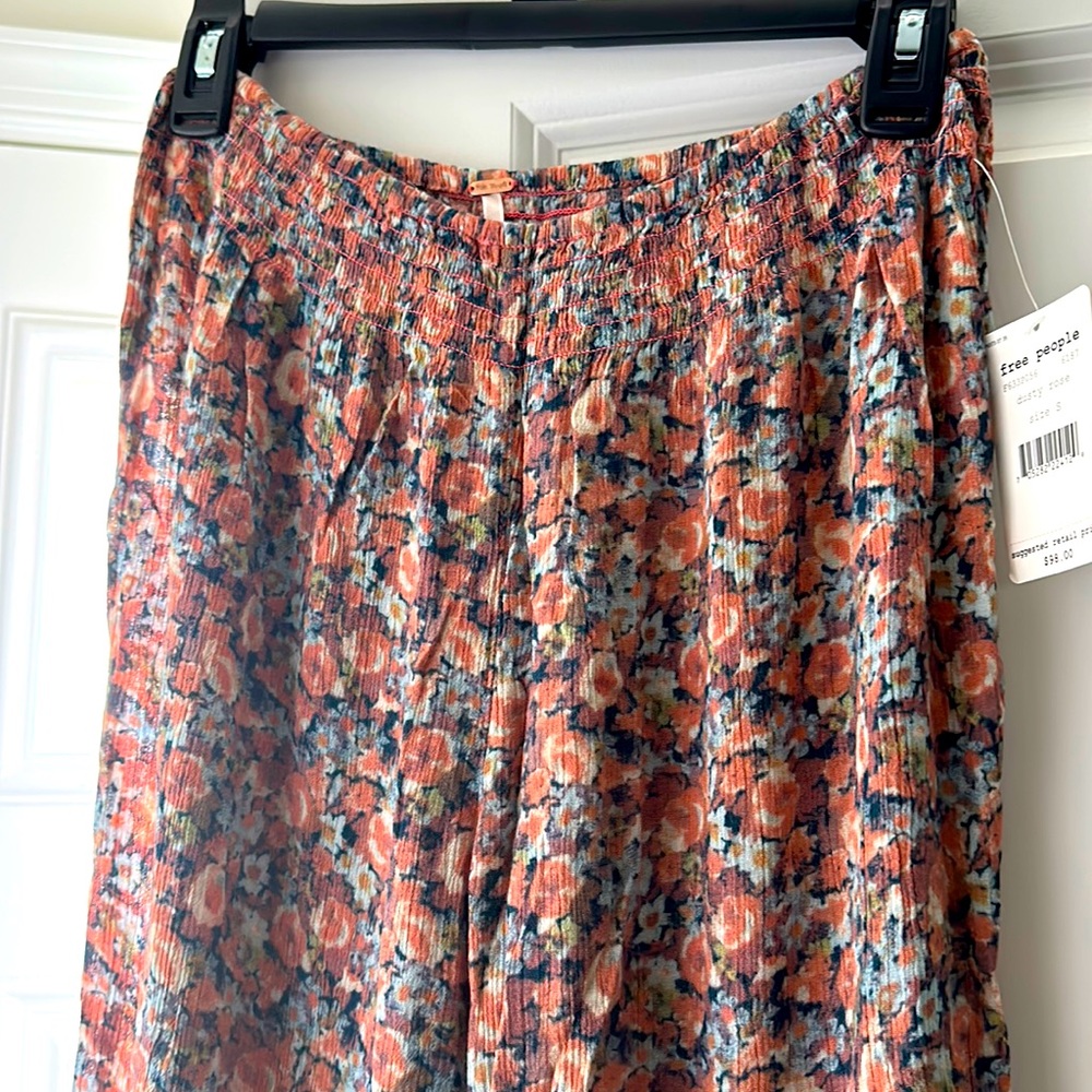 NWT Free people floral lightweight flare pants